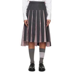 Thom Browne Gray RWB Midi Skirt  - 025 Dark Grey - Size: IT 40 - female