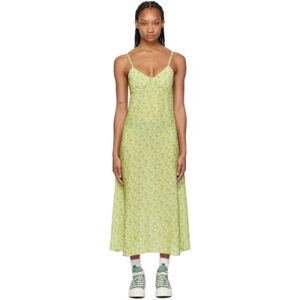 Maison Kitsuné Green Strap Maxi Dress  - O727 Lime Design - Size: FR 42 - female