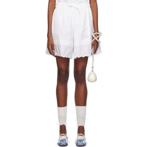 Simone Rocha White Easy Drawstring Shorts  - White/White - Size: UK 4 - female