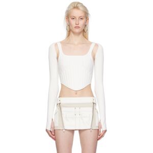 Dion Lee White Ventral Compact Corset Top  - Ivory - Size: Extra Small - female