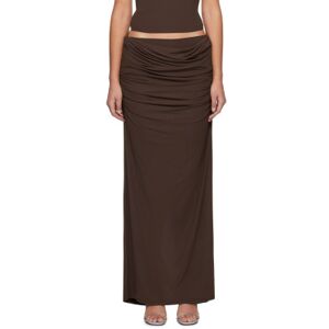 Paris Georgia Brown Raffy Maxi Skirt  - Cocoa - Size: Small - female