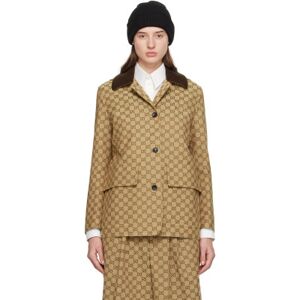 Gucci Beige & Brown GG Jacket  - 2184 CAMEL/MIX - Size: IT 36 - female