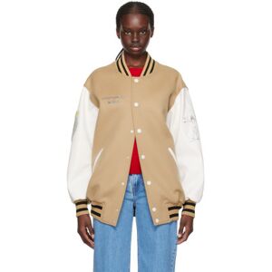 Stella McCartney Beige & White Vitruvian Bomber Jacket  - 2742 CAMEL - Size: Small - female