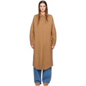 Valentino Tan Spread Collar Coat  - YKF Old Ginger - Size: IT 40 - female