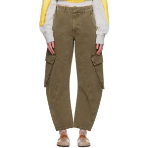 JW Anderson Khaki Twisted Trousers  - 575 KHAKI - Size: WAIST US 26 - female