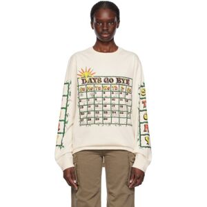 Story mfg. Beige Grateful Long Sleeve T-Shirt  - Ecru Days Go Bye - Size: Extra Small - female