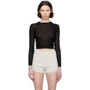 AMI Paris Black Cropped Sweater  - Black/001 - Size: Extra Small - female