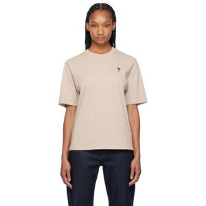 AMI Paris Beige Ami De Cœur T-Shirt  - Heather Beige/2712 - Size: Extra Small - female