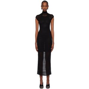 ALAÏA Black Striped Maxi Dress  - 995 - NOIR ALAIA - Size: FR 36 - female