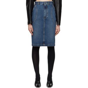 ALAÏA Blue Pencil Denim Midi Skirt  - 525 - BLEU VINTAGE - Size: FR 34 - female