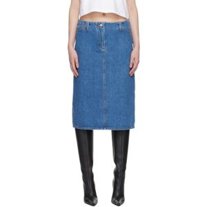 Magda Butrym Blue Five-Pocket Denim Midi Skirt  - Blue - Size: FR 34 - female