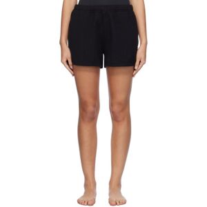 SKIMS Black Cotton Fleece Classic Shorts  - Onyx - Size: Large - female