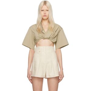 JACQUEMUS Beige 'Le t-Shirt Bahia court' T-Shirt  - 530 Light Khaki - Size: Extra Small - female