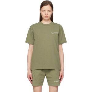 Museum of Peace & Quiet Khaki Wordmark T-Shirt  - Olive - Size: Small - female