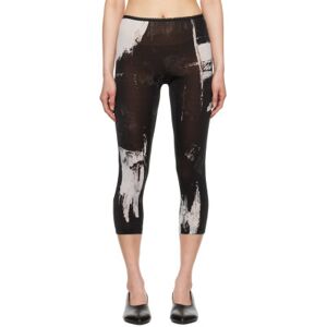 YOHJI YAMAMOTO Black Printed Leggings  - 2 Black - Size: 1 - female