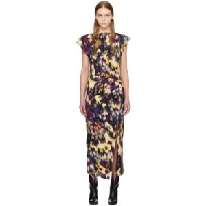 Isabel Marant Etoile Multicolor Nadela Maxi Dress  - OEBK OCHRE/BLACK - Size: FR 34 - female