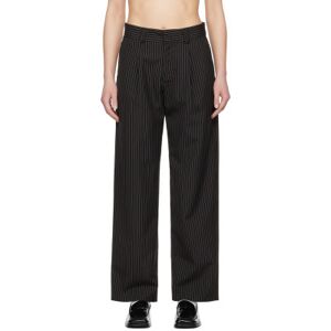 Soulland Black Aidan Trousers  - Black Pinstripe - Size: Extra Small - female