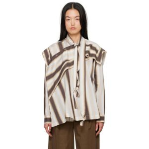 LEMAIRE Brown & Orange Asymmetrical Blouse  - Brown Apricot - Size: FR 34 - female