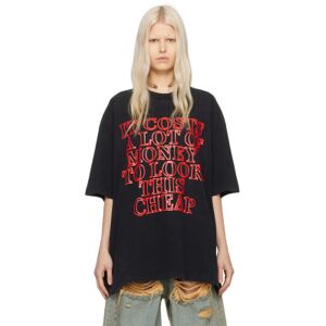 VETEMENTS Black Very Expensive T-Shirt  - WASHED BLACK - Size: Large - female