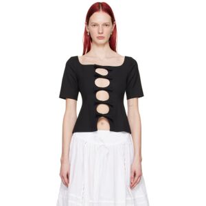 Sandy Liang Black Sorrel Blouse  - 001 Black - Size: US 0 - female