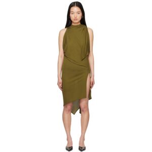 Aaron Esh Khaki Semi-Sheer Minidress  - Green - Size: UK 6 - female