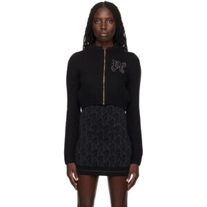 Palm Angels Black Monogram Stud Sweater  - Black Silver - Size: Large - female