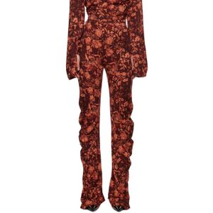 Jade Cropper Burgundy & Orange Twisted Trousers  - 171 - Wilted Flower - Size: Small - female