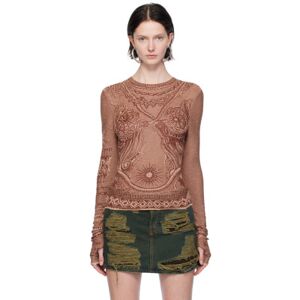 Jean Paul Gaultier Brown Soleil Sweater  - 9715 Bronze/Orange - Size: Extra Small - female