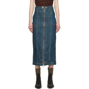 Eckhaus Latta Blue Zip Denim Midi Skirt  - New Blue - Size: Small - female