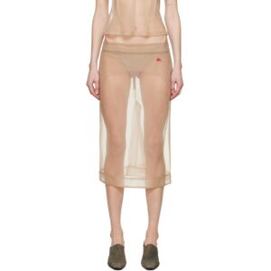 Eckhaus Latta Beige Sculpt Midi Skirt  - Champagne - Size: Small - female