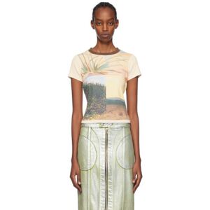 Eckhaus Latta Beige Printed T-Shirt  - Collage - Size: Extra Small - female