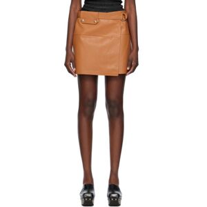 Nanushka Tan Susan Leather Miniskirt  - Tan Apricot - Size: Small - female