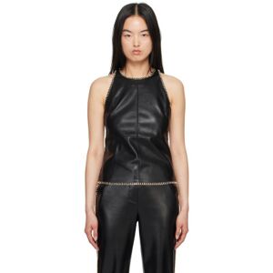 Nanushka Black Teza Vegan Leather Tank Top  - Black - Size: Extra Large - female