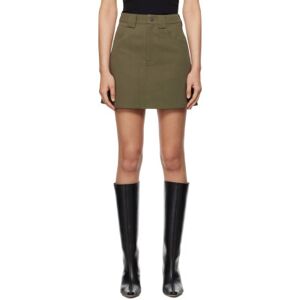 Fax Copy Express Khaki Pegged Miniskirt  - Green - Size: Large - female
