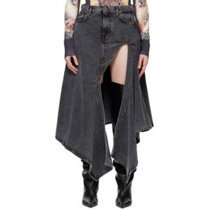 Pro-Ject Y/Project Black Cut Out Denim Midi Skirt  - Vintage Black - Size: Small - female
