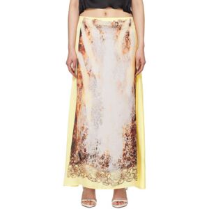 Pro-Ject Y/Project Yellow Lace Print Maxi Skirt  - Yellow Rust - Size: IT 42 - female