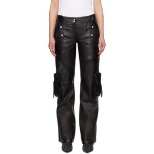 Blumarine Black Spiral Leather Cargo Pants  - N0990 NERO - Size: IT 40 - female