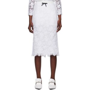 SHUSHU/TONG White Bow Midi Skirt  - WH100 White - Size: UK 6 - female