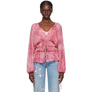 Blumarine Pink Print Blouse  - M7421 ROSE WINE/WILD - Size: IT 42 - female