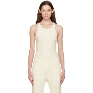 ÉTERNE Off-White High Neck Tank Top  - Cream - Size: Extra Large - female