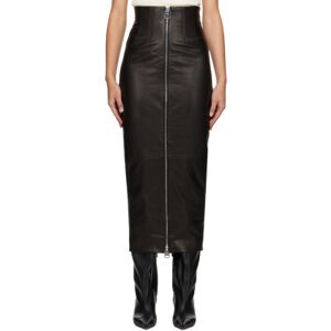 KHAITE Black Ruddy Leather Maxi Skirt  - 200 BLACK - Size: US 2 - female