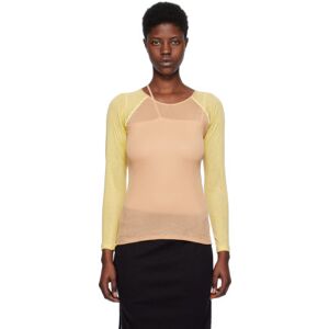Baserange Beige & Yellow Gene Long Sleeve T-Shirt  - Rosy Camel - Size: Extra Small - female