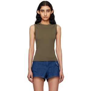 FLORE FLORE Khaki Esmé Tank Top  - Moss - Size: Large - female