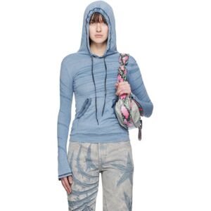 Masha Popova Blue Creased Hoodie  - INDIGO - Size: Extra Small - female