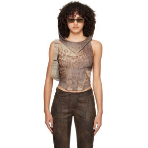 MISBHV Brown Typewriter Corset  - Brown - Size: Small - female