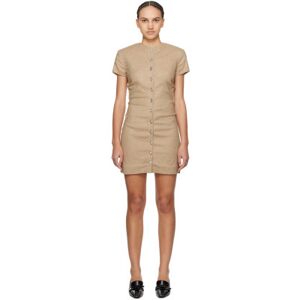 REMAIN Birger Christensen Tan Button Minidress  - 17-1038 Tigers Eye - Size: FR 42 - female