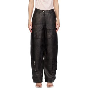 REMAIN Birger Christensen SSENSE Exclusive Brown Leather Pants  - 19-1118 Chestnut - Size: FR 32 - female