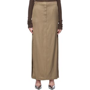 REMAIN Birger Christensen Brown Suiting Maxi Skirt  - 17-1310 Timber Wolf - Size: FR 42 - female