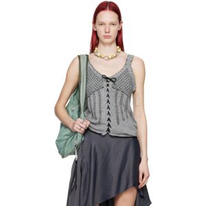 Kiko Kostadinov Gray Urd Tank Top  - Hurricane/Midnight B - Size: FR 34 - female