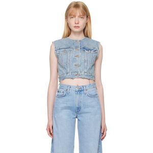 AGOLDE Blue Leo Denim Vest  - fray - Size: Small - female